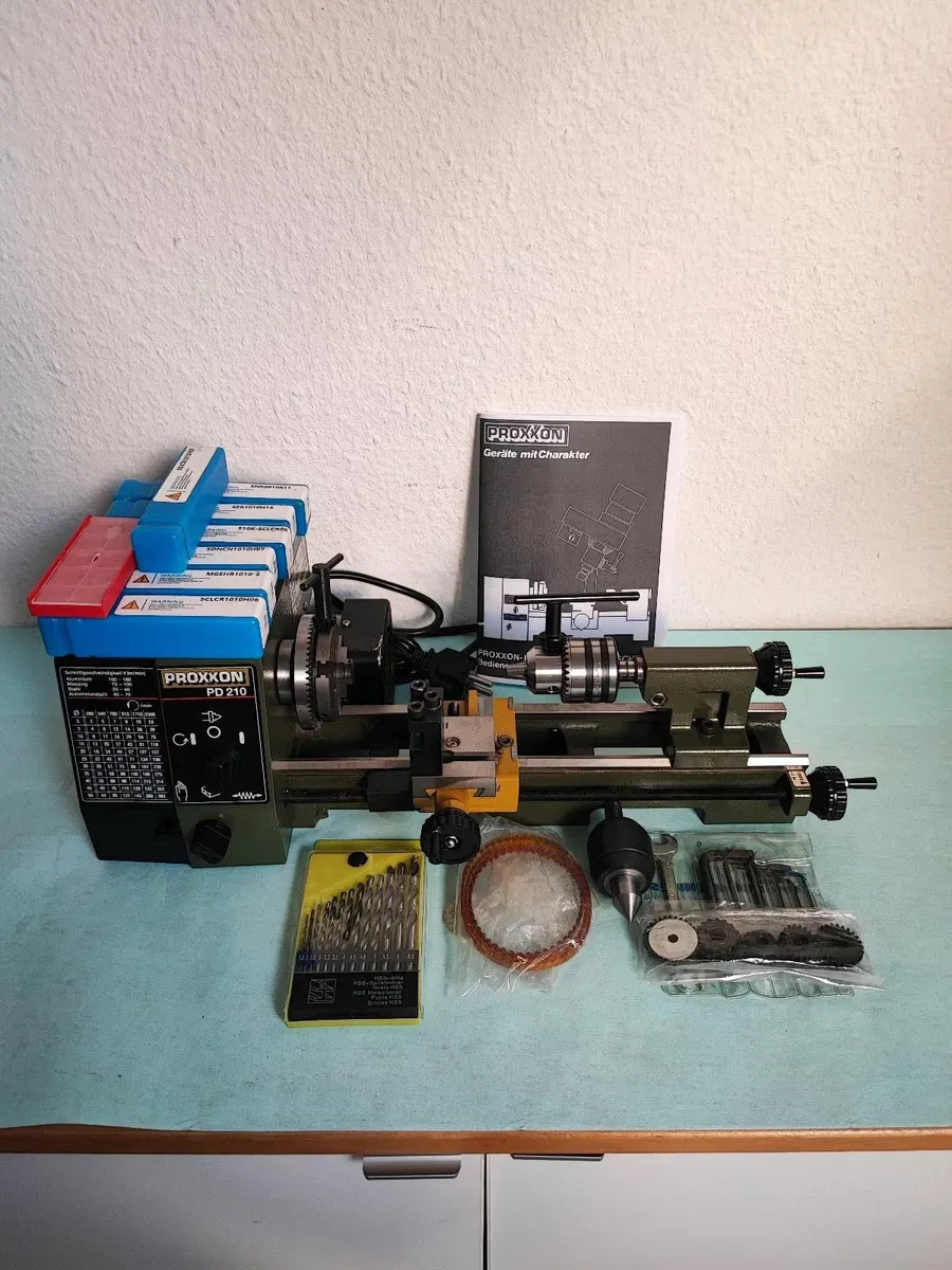 Proxxon PD 210 Lathe Machine Like New Full Kit - Image 1