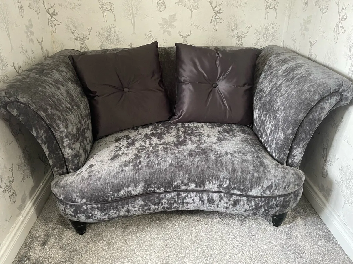 Velvet cuddler sofa - Image 1