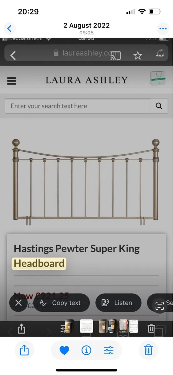 Laura Ashley Super King Headboard - Image 1
