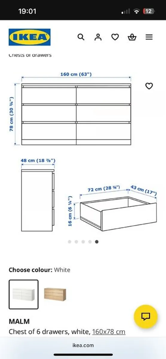 Ikea Malm 6 drawer - Image 3
