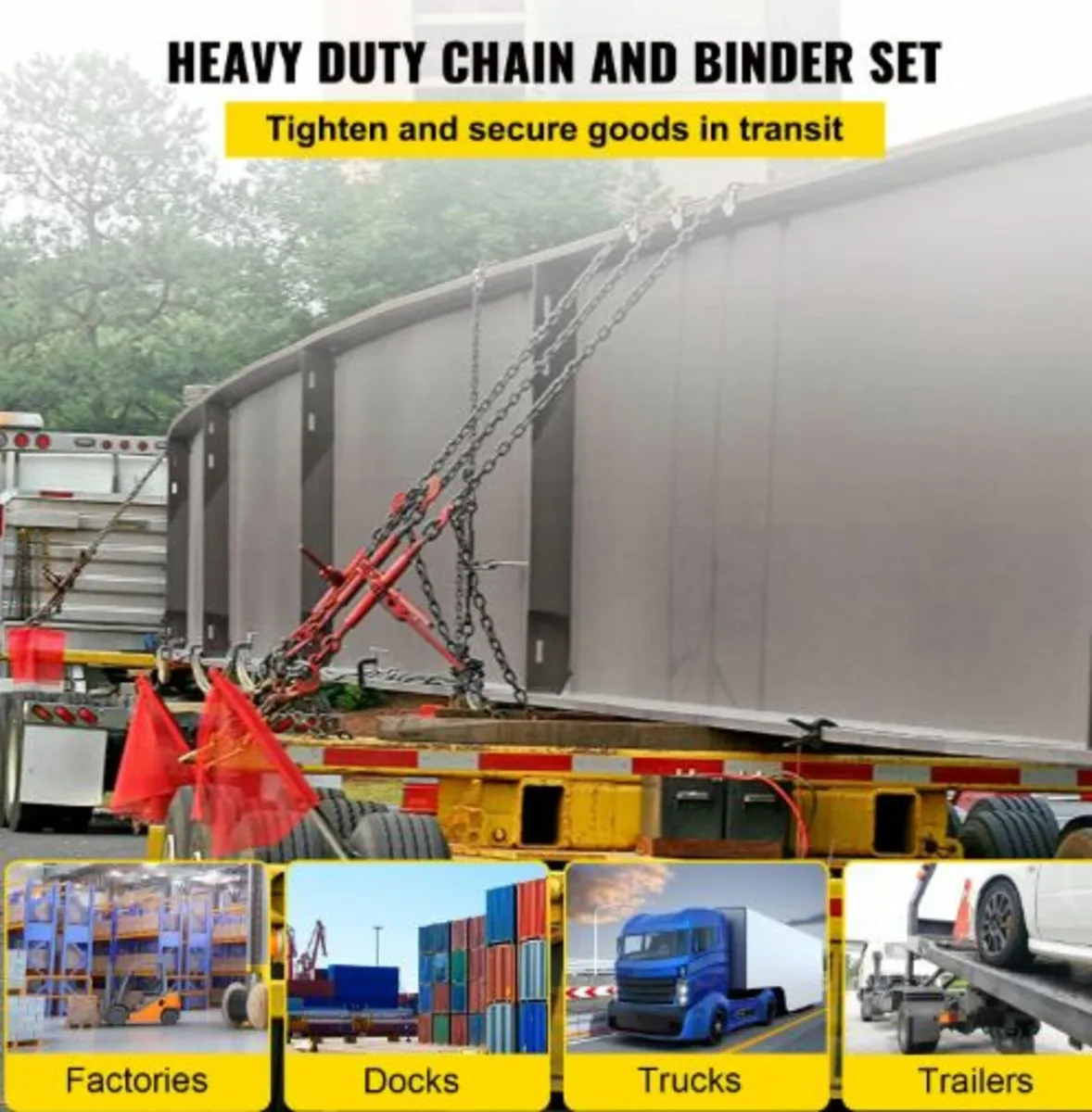Chain Load Binder, 8mm Tie Down Kit with 2.45 Ton - Image 2