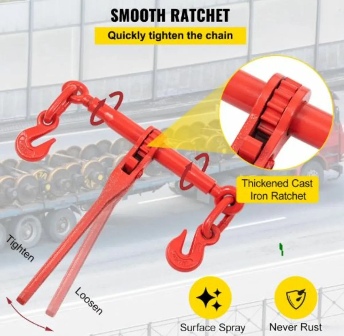 Chain Load Binder, 8mm Tie Down Kit with 2.45 Ton - Image 4