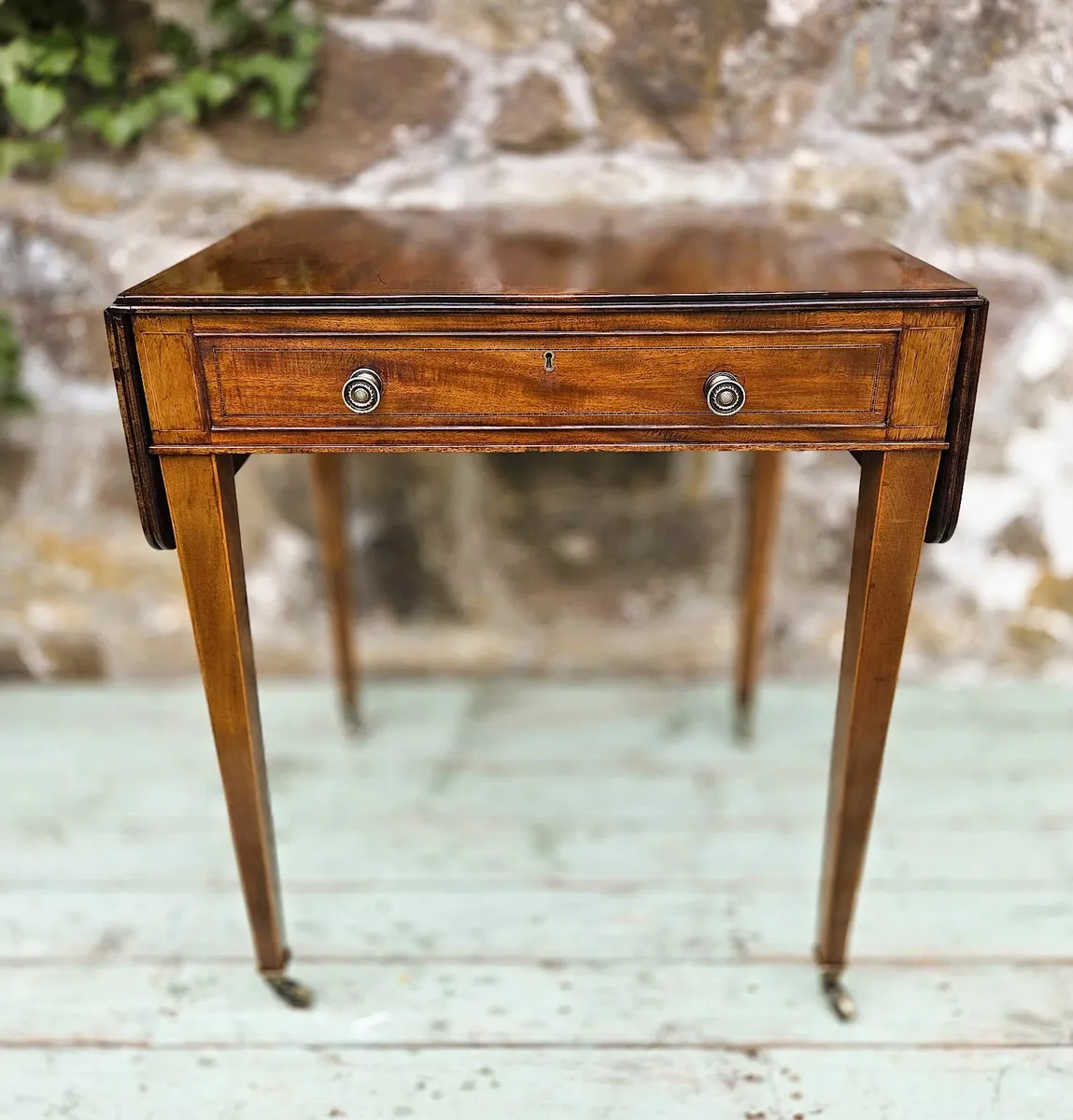 Victorian Drop Leaf Side Table- Circa 1890 - Image 1