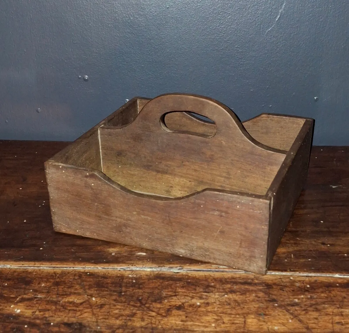 Antique Wooden Box Carrier - Image 2