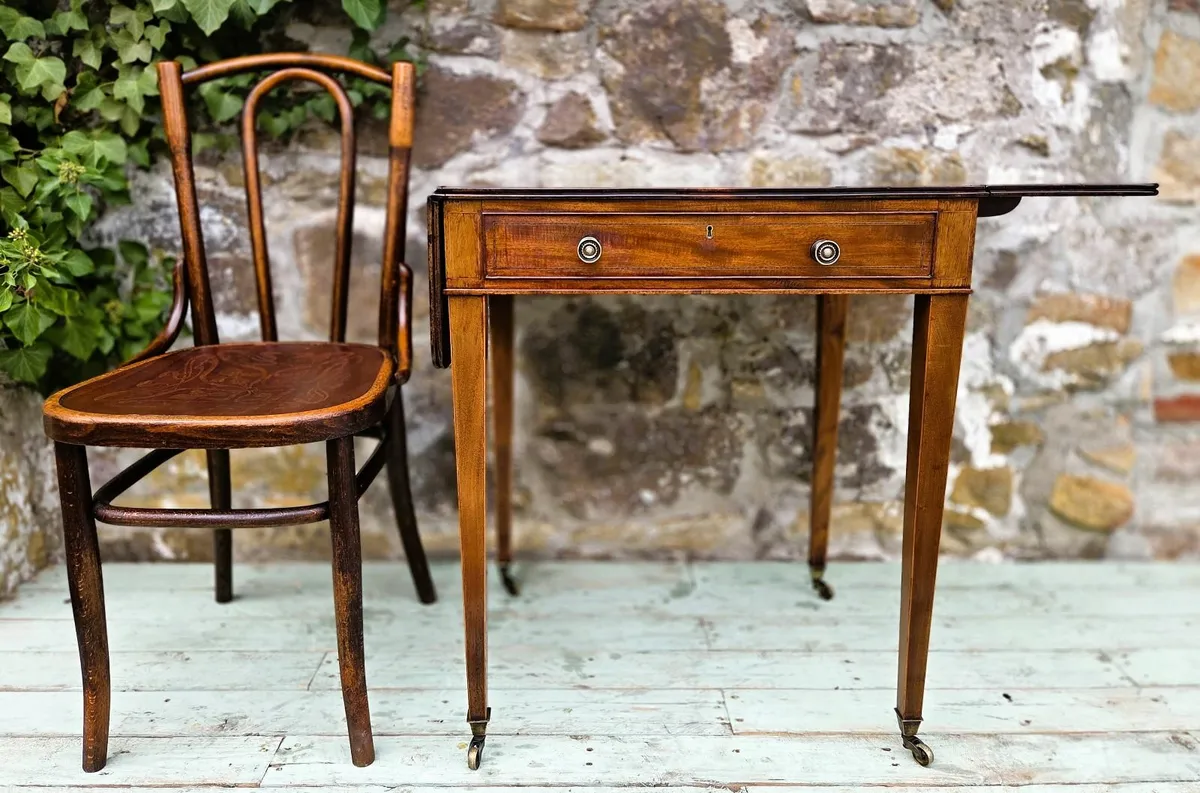 Victorian Drop Leaf Side Table- Circa 1890 - Image 4