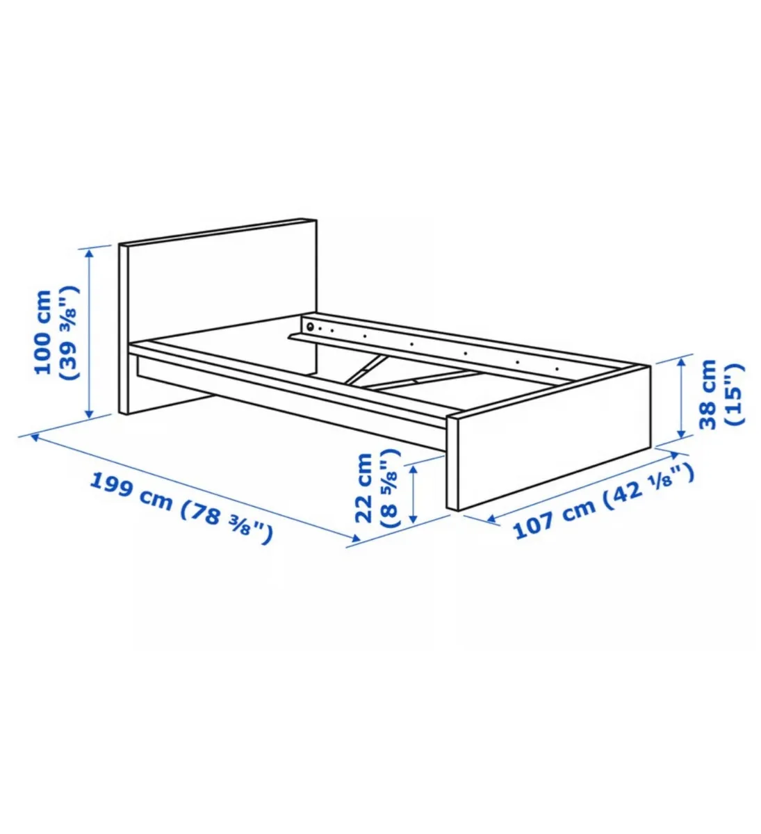 IKEA Malm white single bed frame - Image 3