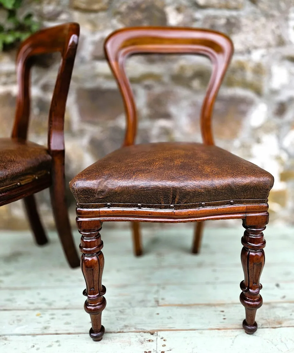 Victorian Balloon Back Chairs- Circa 1870 - Image 3