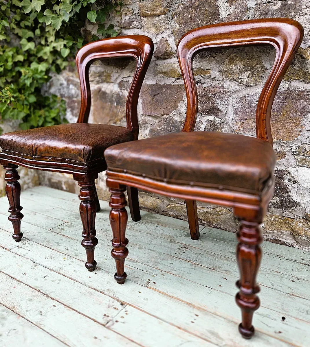 Victorian Balloon Back Chairs- Circa 1870 - Image 4