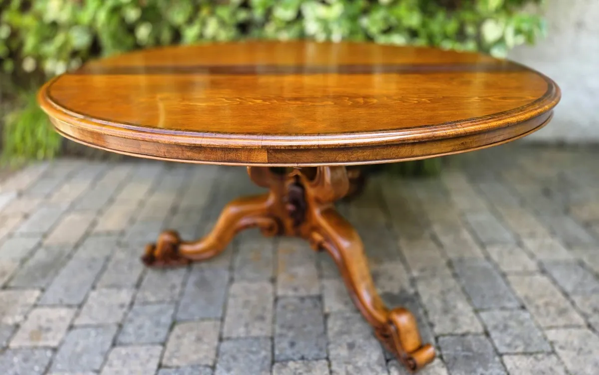 Victorian Oval Dining Table- Circa 1880 - Image 1