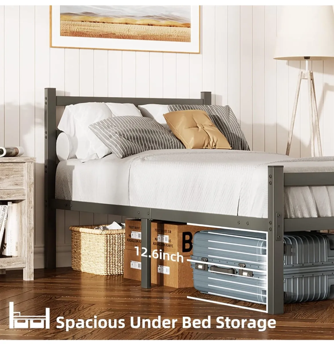 3ft Single Bed Frame with Headboard - Image 3
