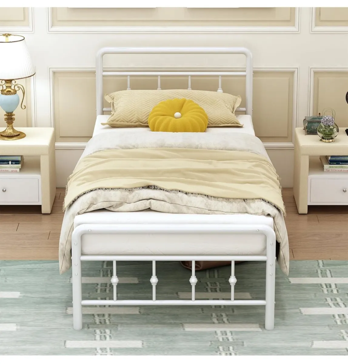 3ft Single Bed Frame with Victorian Headboard and - Image 1