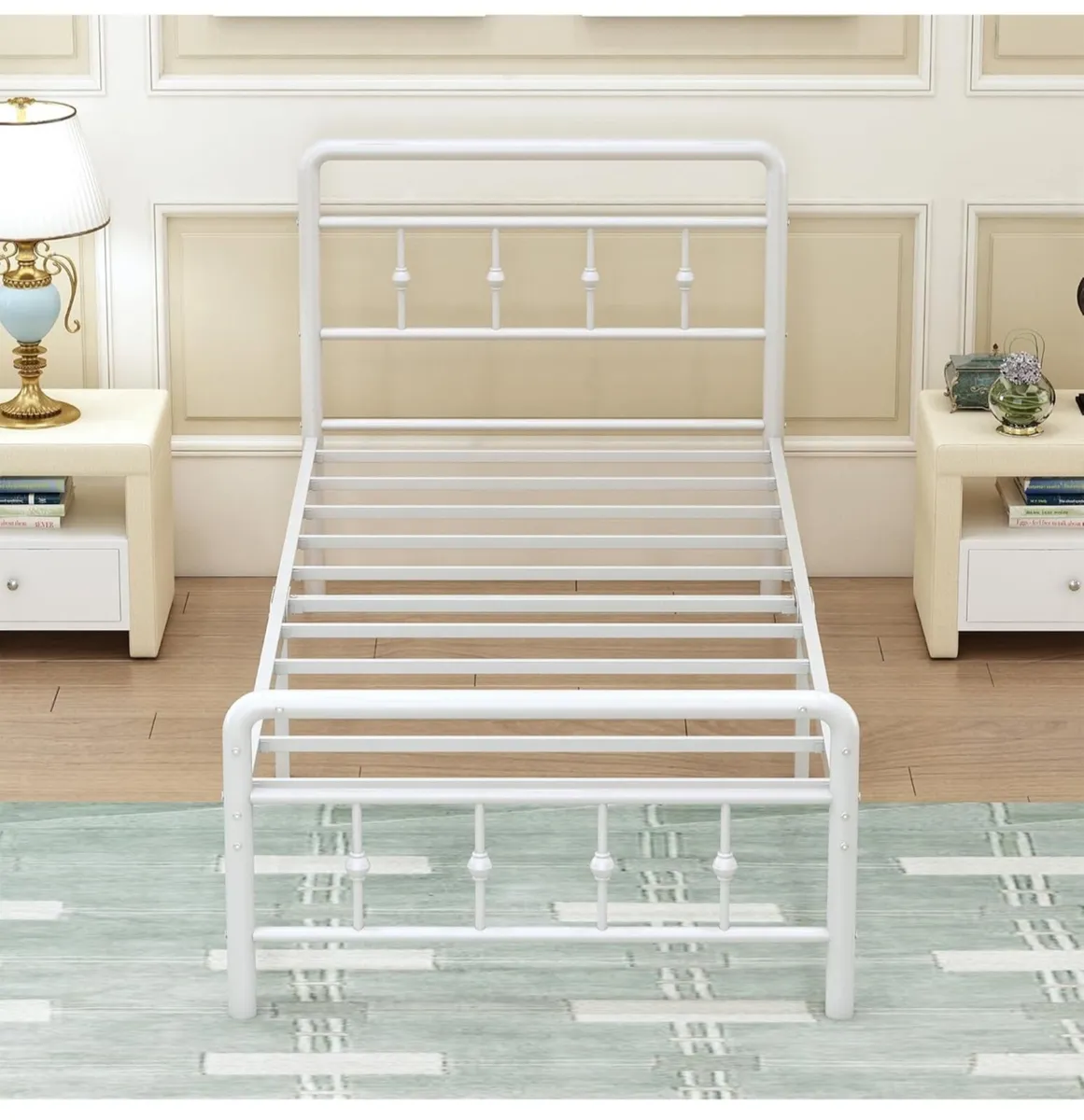 3ft Single Bed Frame with Victorian Headboard and - Image 4