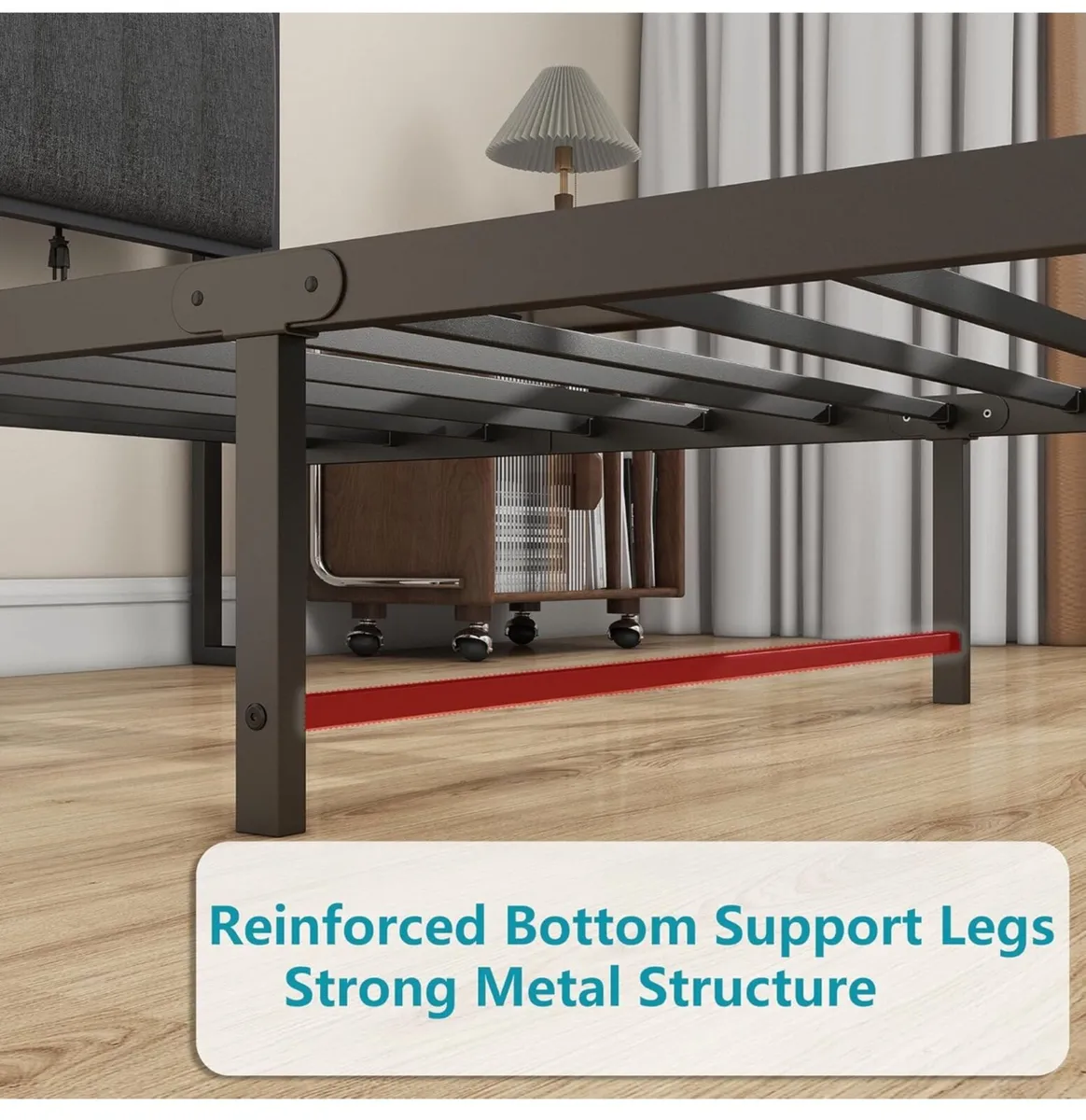 Single Bed Frame With Storage Headboard - Image 4