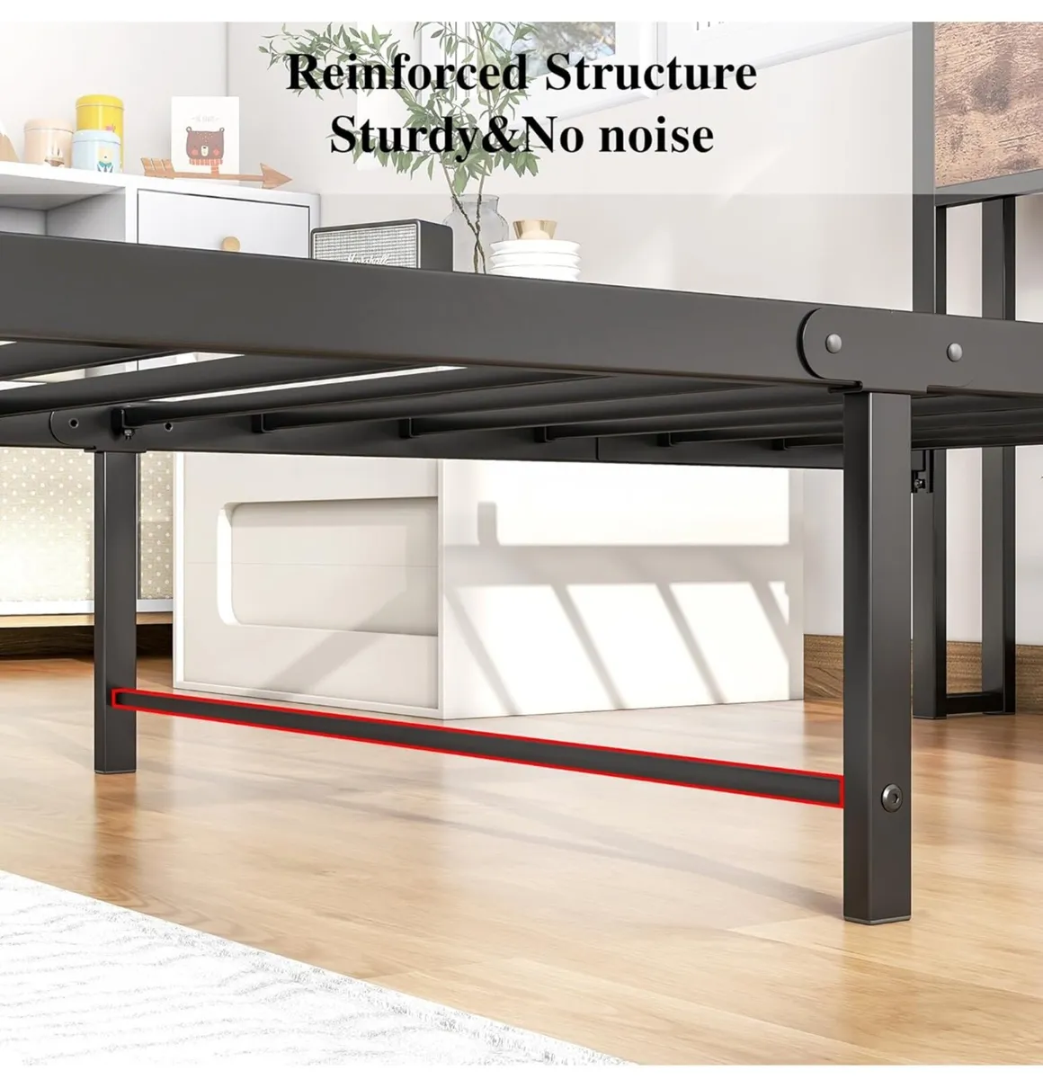 3ft Single Bed Frame with Storage Headboard - Image 3