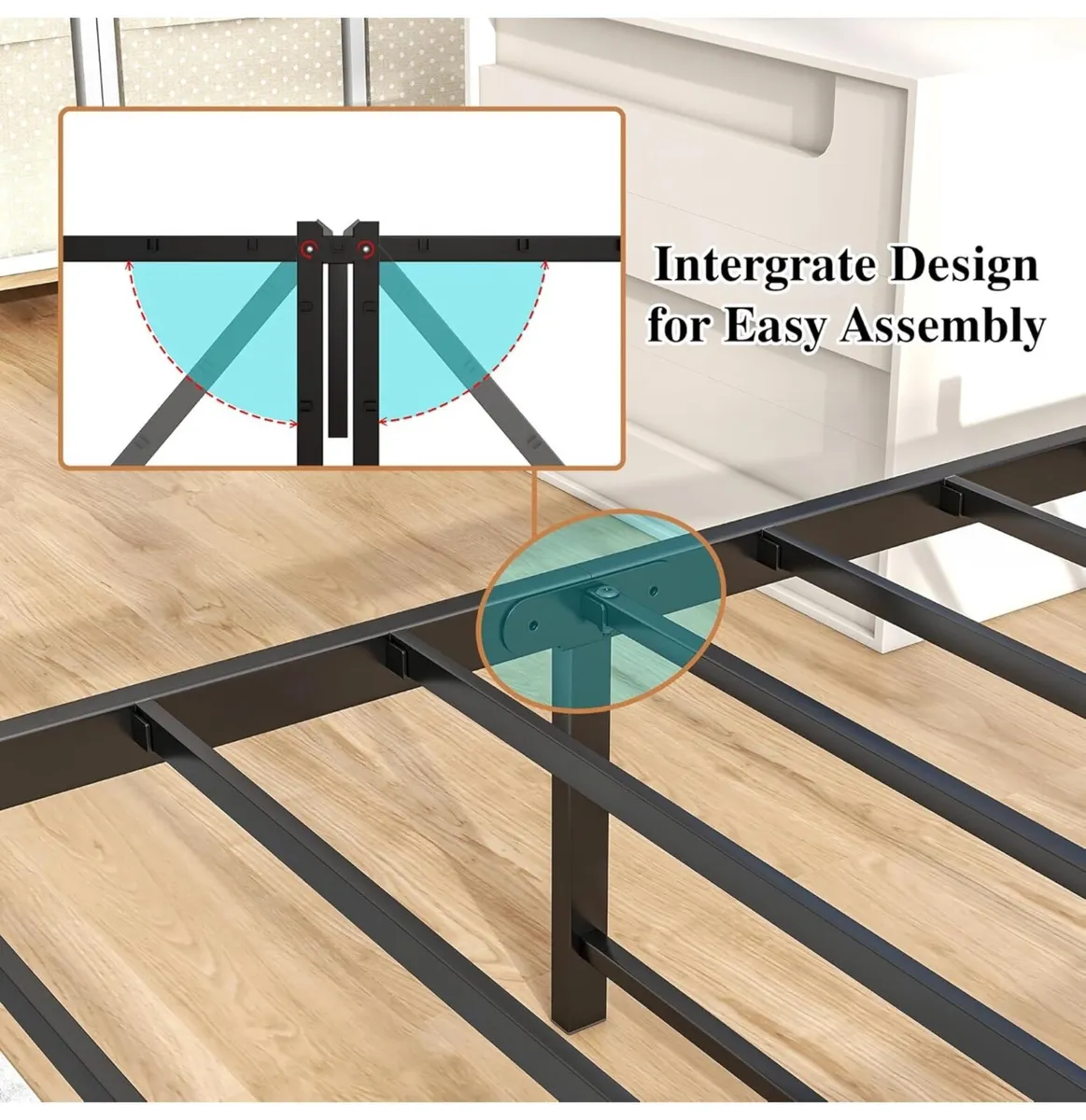 3ft Single Bed Frame with Storage Headboard - Image 4