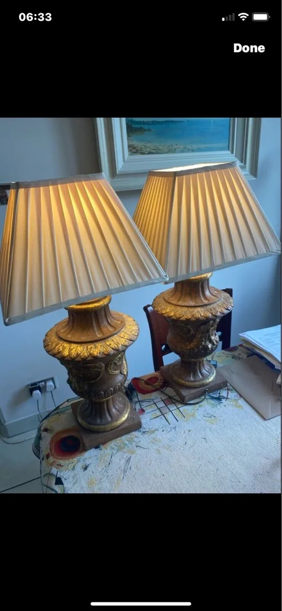 Large Vintage Stone Table  Lamps - Image 1