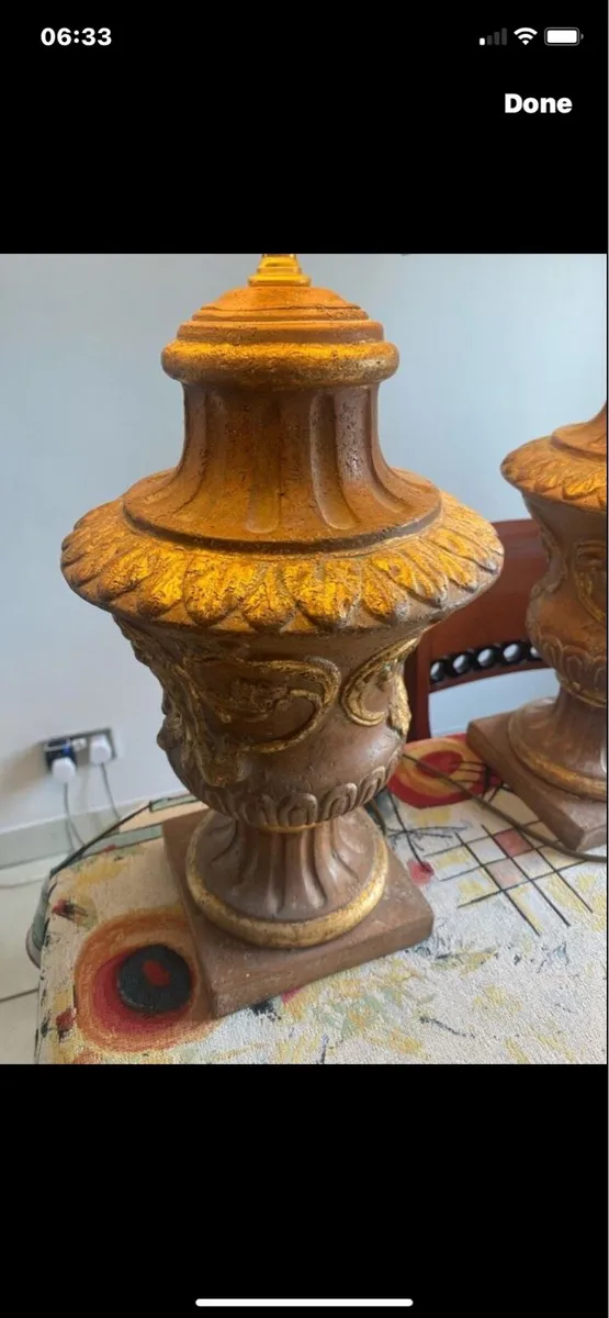 Large Vintage Stone Table  Lamps - Image 2