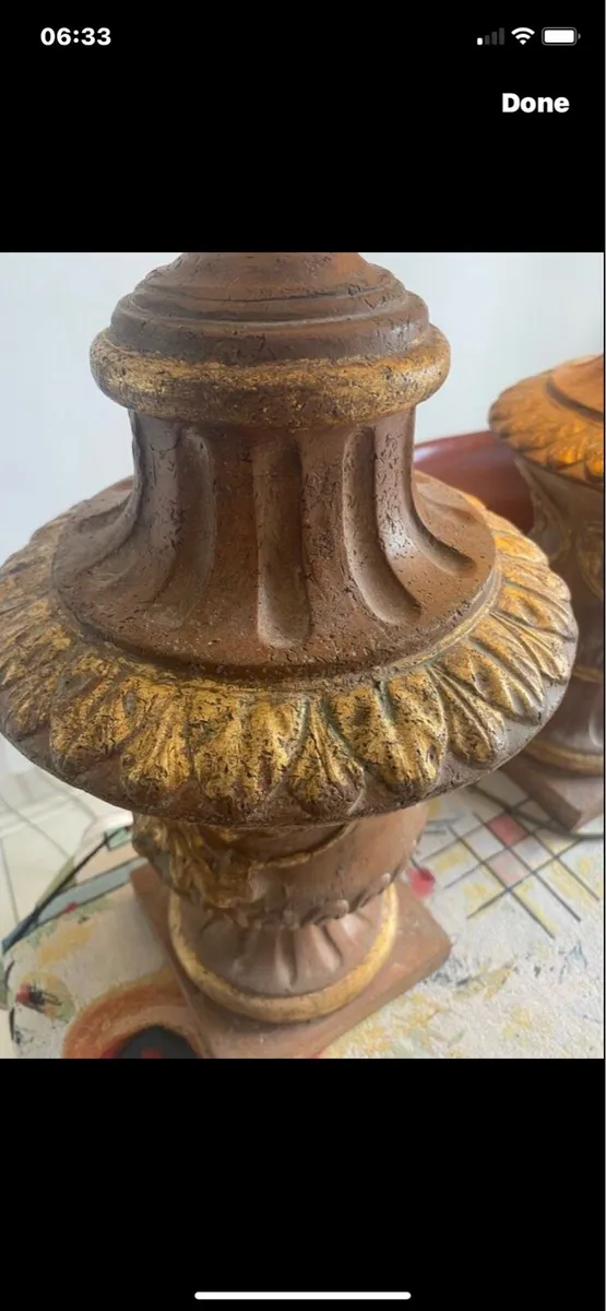 Large Vintage Stone Table  Lamps - Image 4