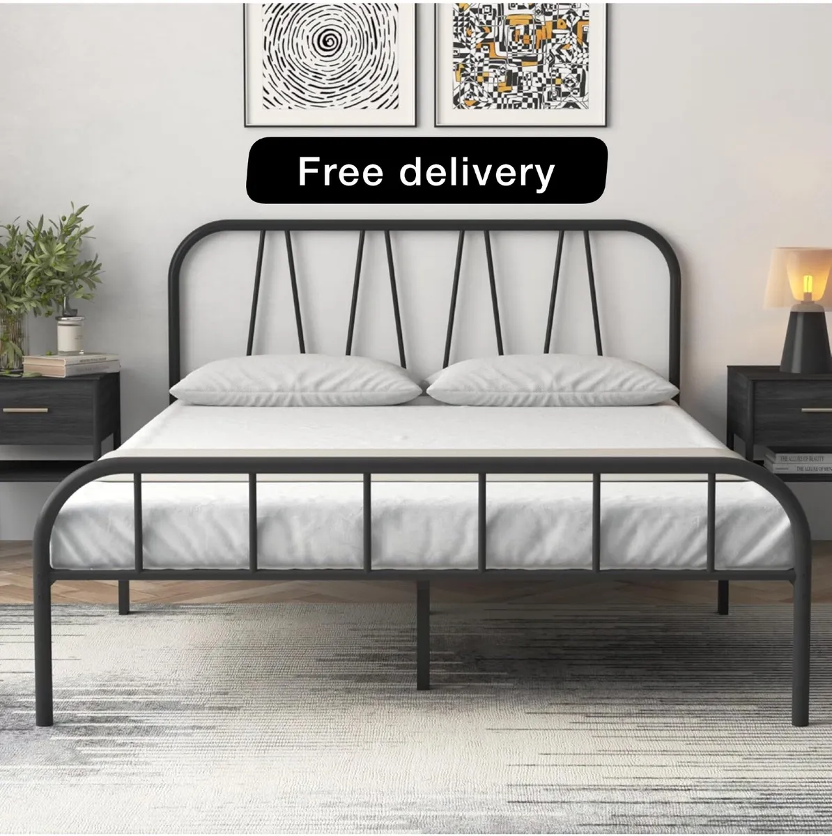 Single Bed Frame, Solid Metal Bed Frame - Image 1