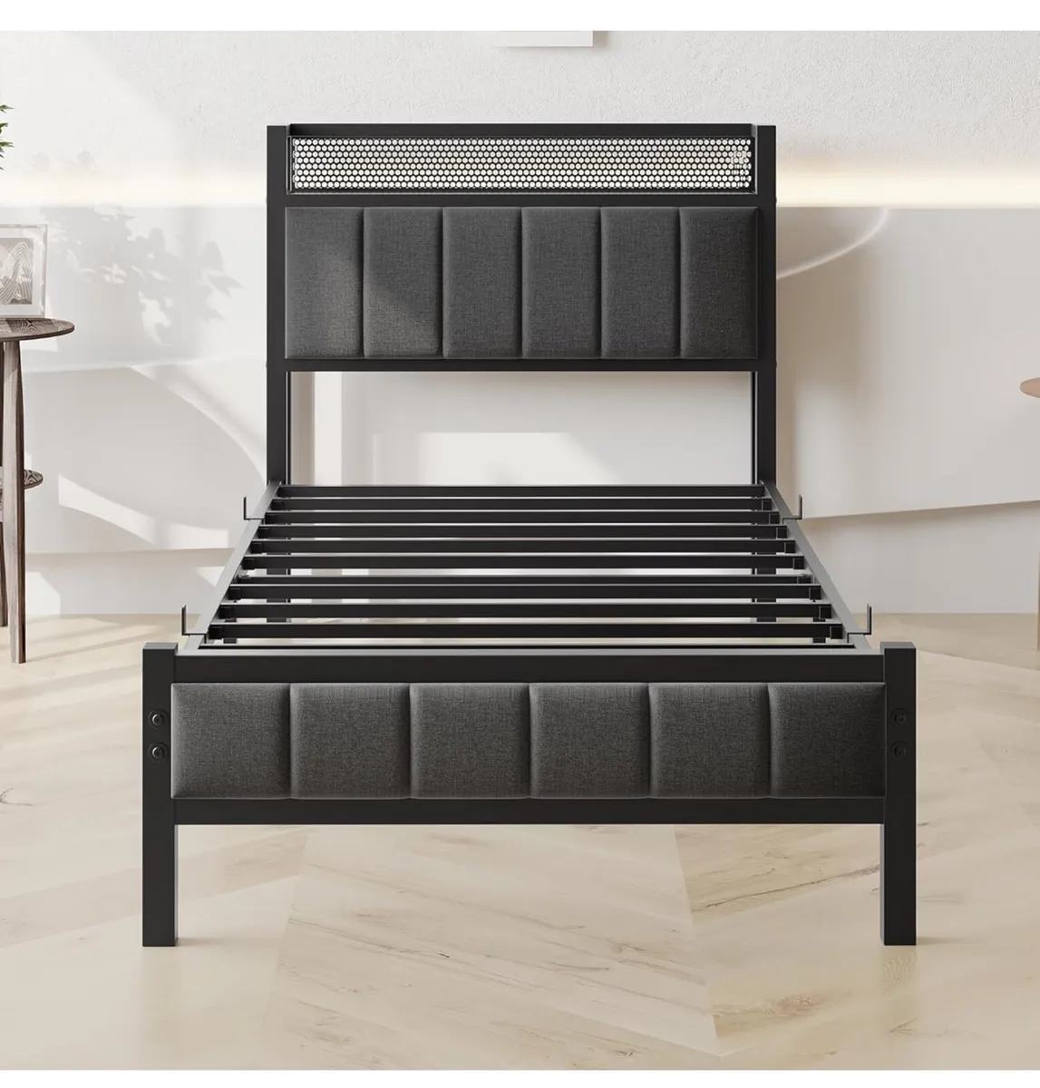 3ft Single Bed Frames with Storage Headboard - Image 4