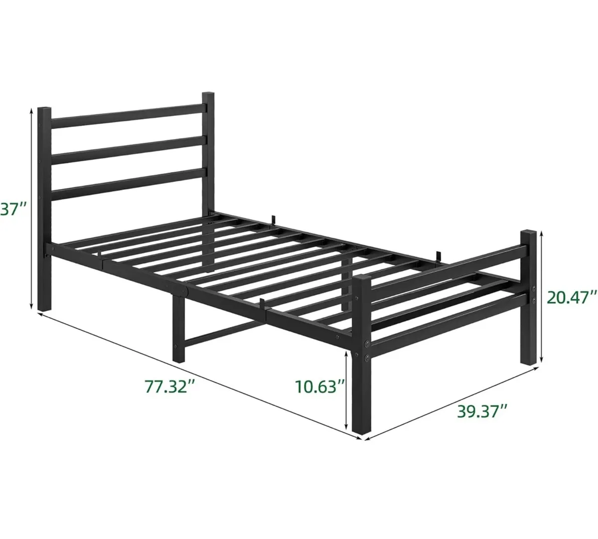 3ft Single Bed Frame with Headboard - Image 3