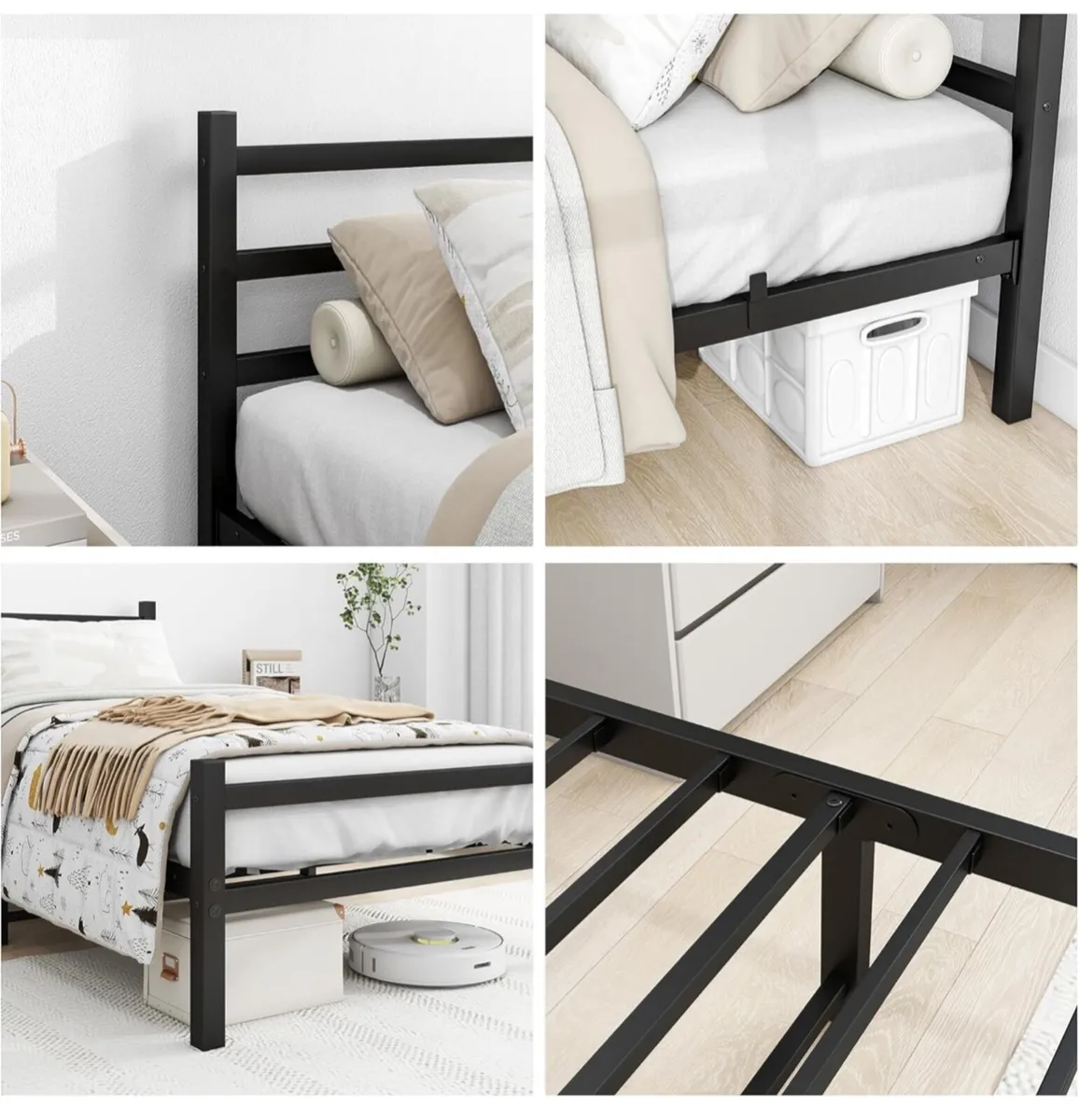 3ft Single Bed Frame with Headboard - Image 4