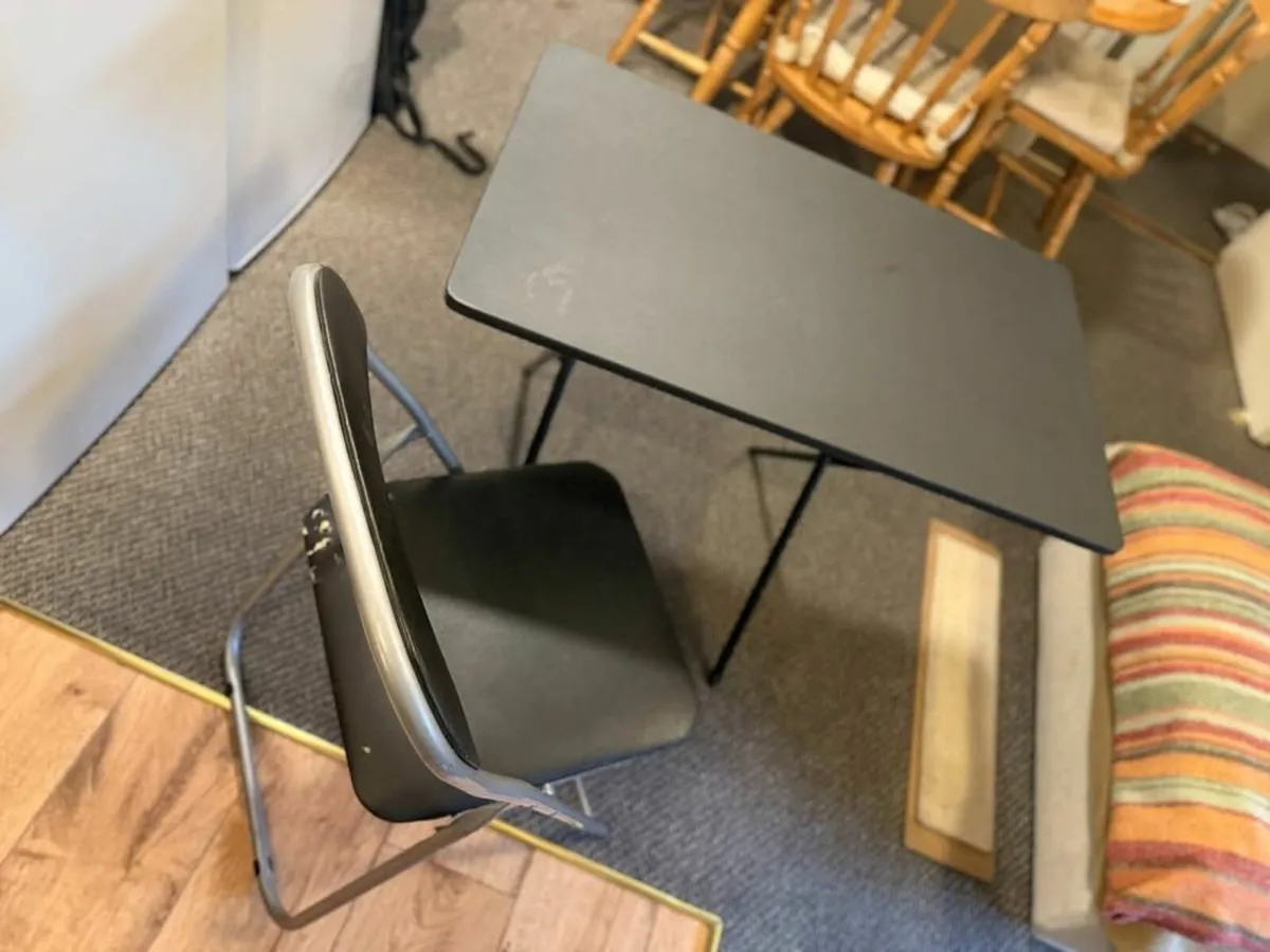 Wooden Folding Table and Chair - Image 1