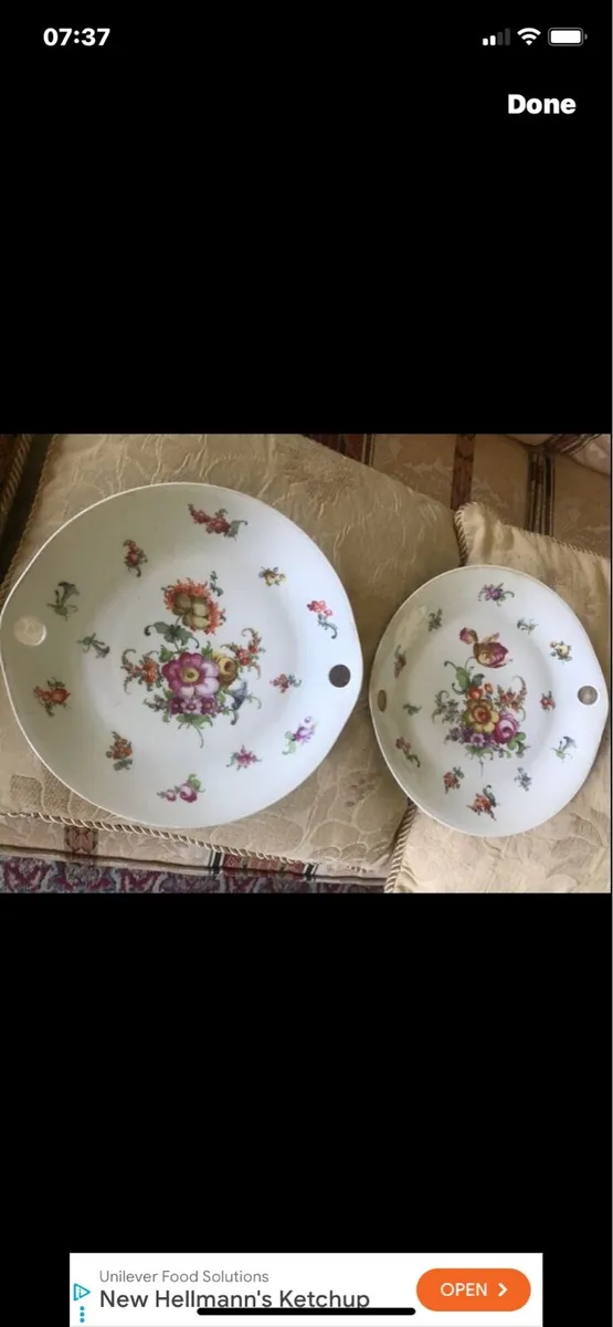 Antique Meissen Hand Painted Plate Set - Image 1