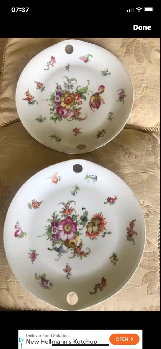 Antique Meissen Hand Painted Plate Set - Image 2