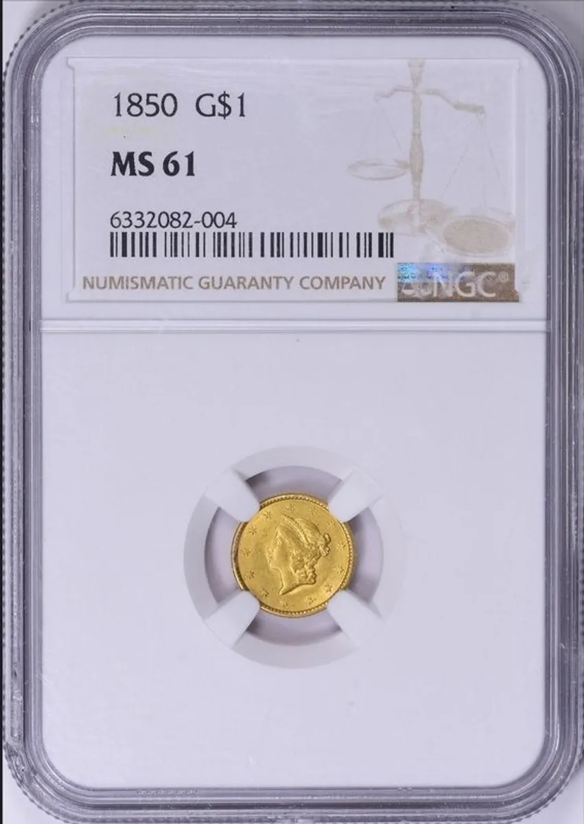1850 Liberty Gold Dollar NGC MS-61 1850 Liberty Gold Dollar NGC MS-61 - Image 1