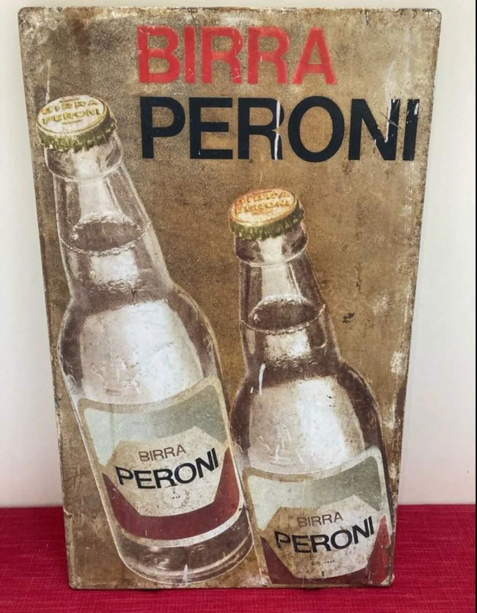 Peroni Beer Genuine Metal sign 50's 60's - Image 1