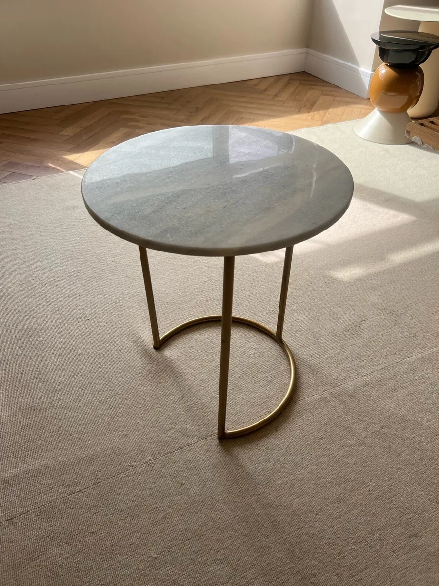 Marble and brass side table - Image 1