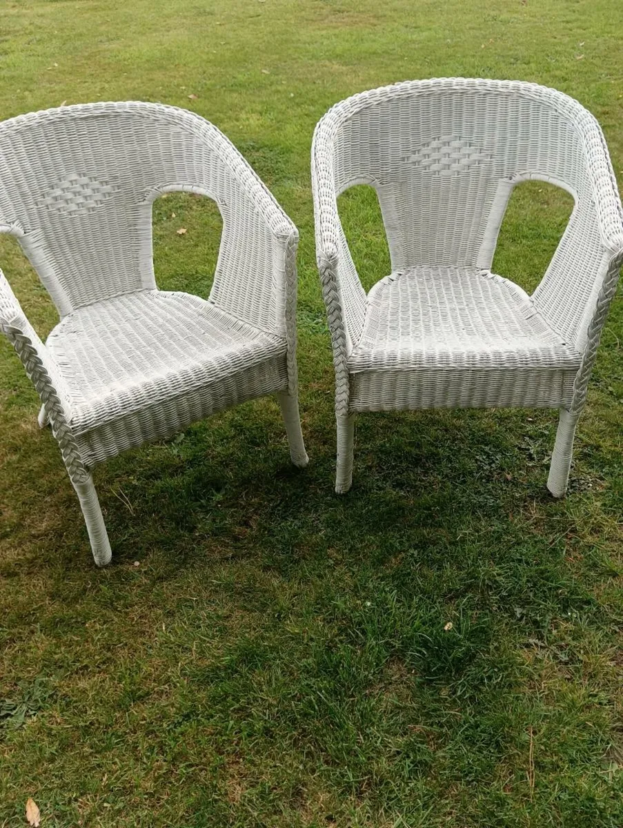 2 lovely wicker chairs, vintage - Image 3
