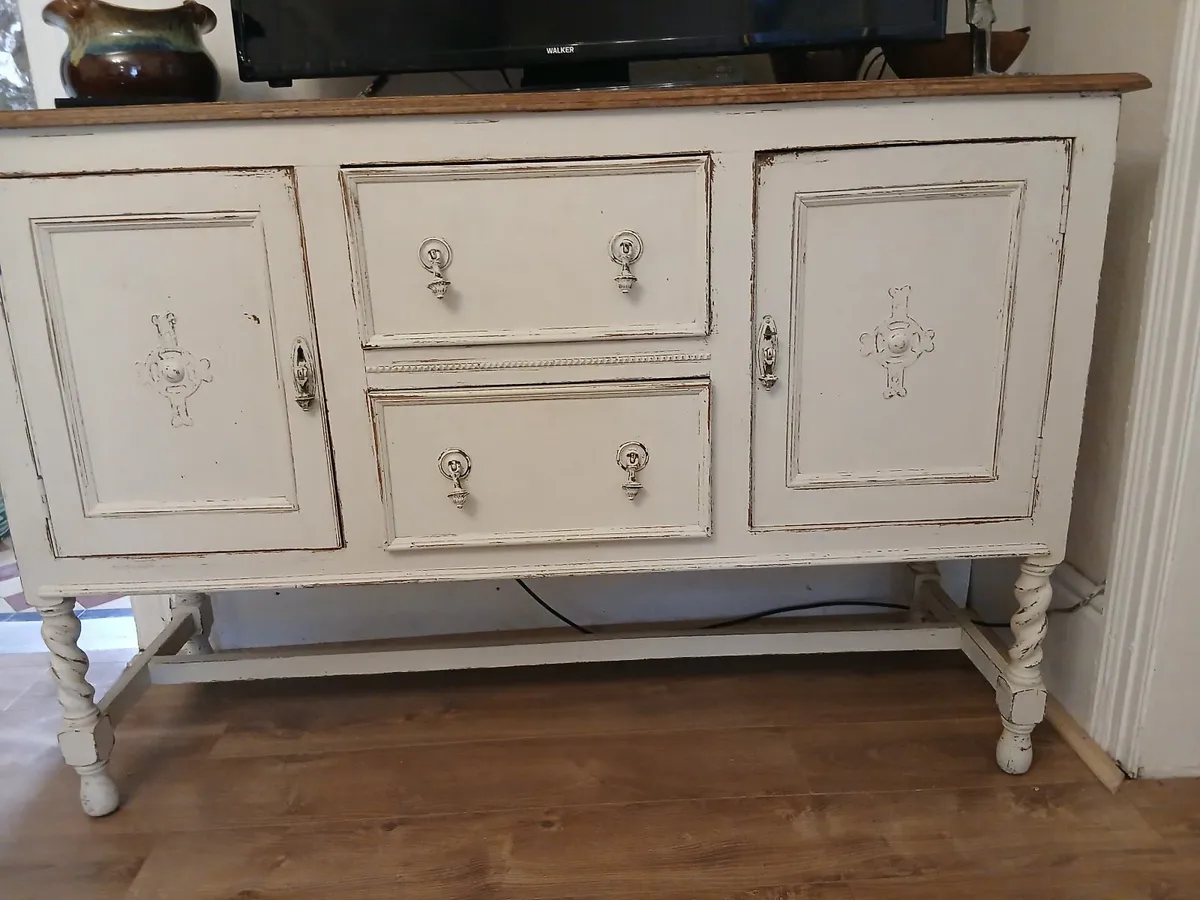 Antique early 1900 cabinate 54 inch wide x 3ft tal - Image 4