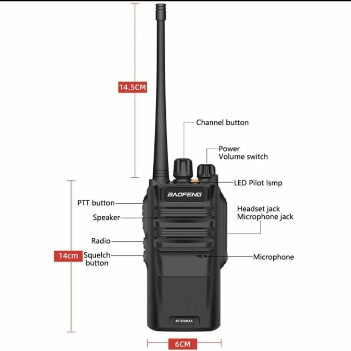 Walkie Talkie S56 Waterproof  16CH - Image 3