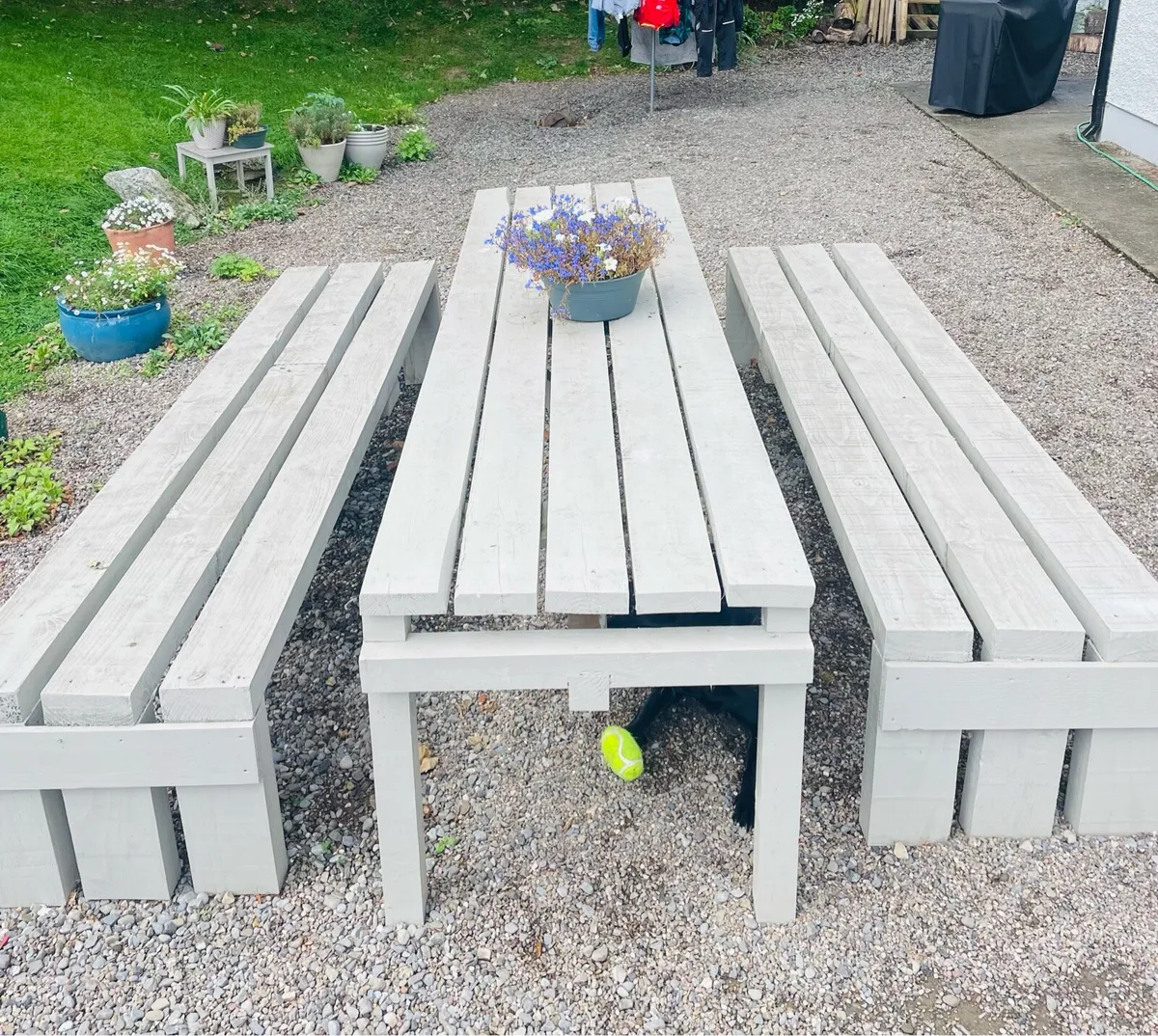 Garden table and bench set - Image 1