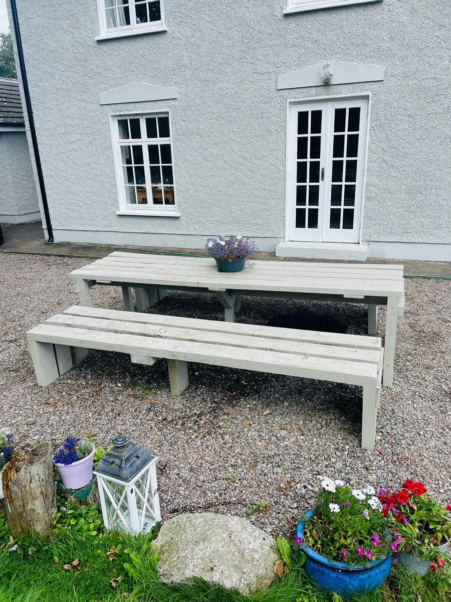 Garden table and bench set - Image 2