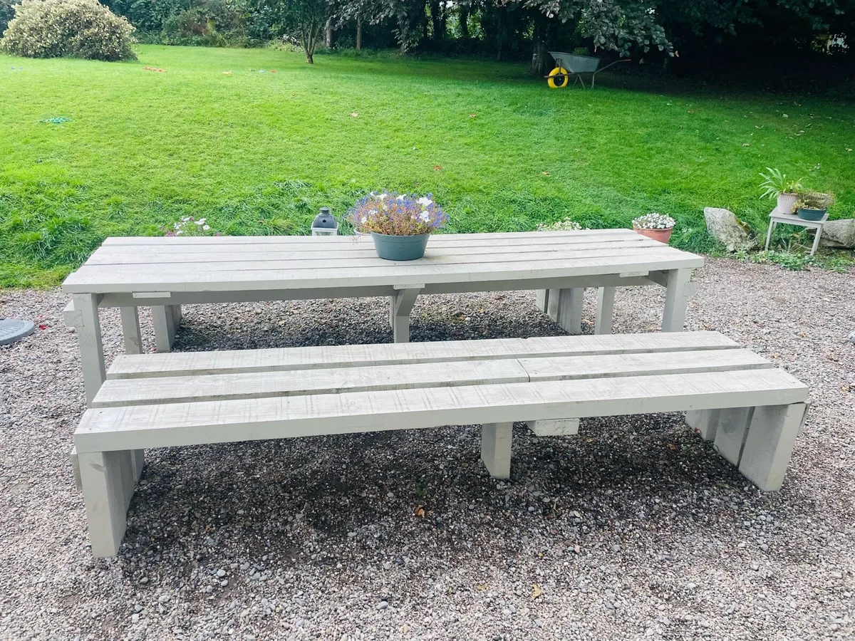 Garden table and bench set - Image 3