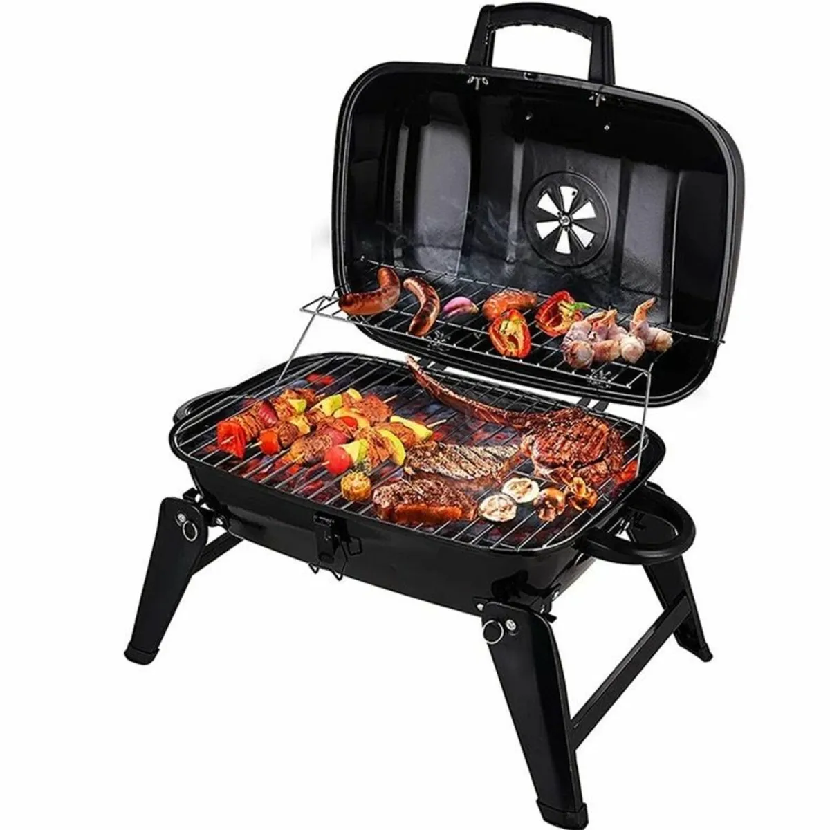Portable camping BBQ grill smoker - Image 1