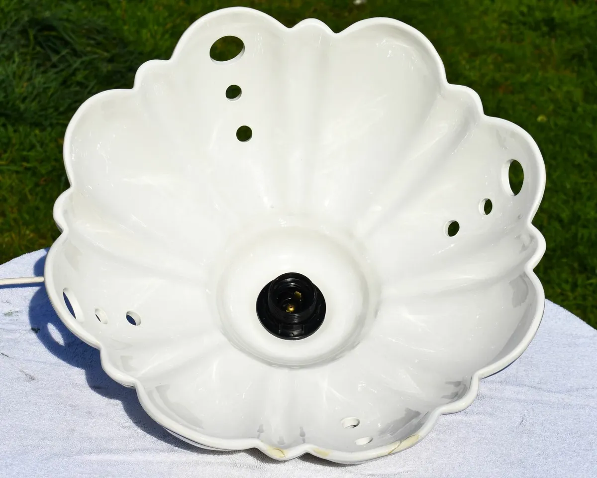 Vintage Hand-Painted  Porcelain Lampshade - Image 3
