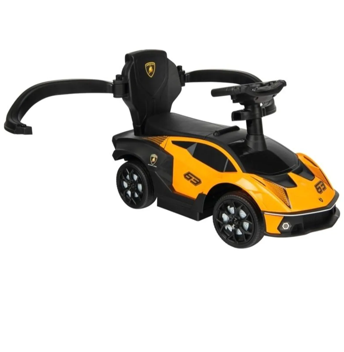 Lamborghini Car 2-in-1 Push-Along Ride On Orange - Image 2