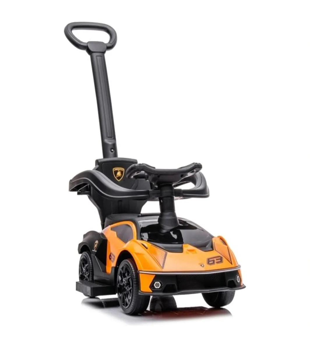 Lamborghini Car 2-in-1 Push-Along Ride On Orange - Image 3