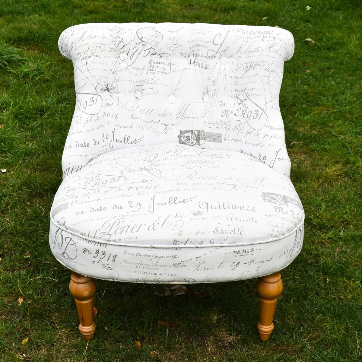 French Button Back Accent Arm Chair - Image 1