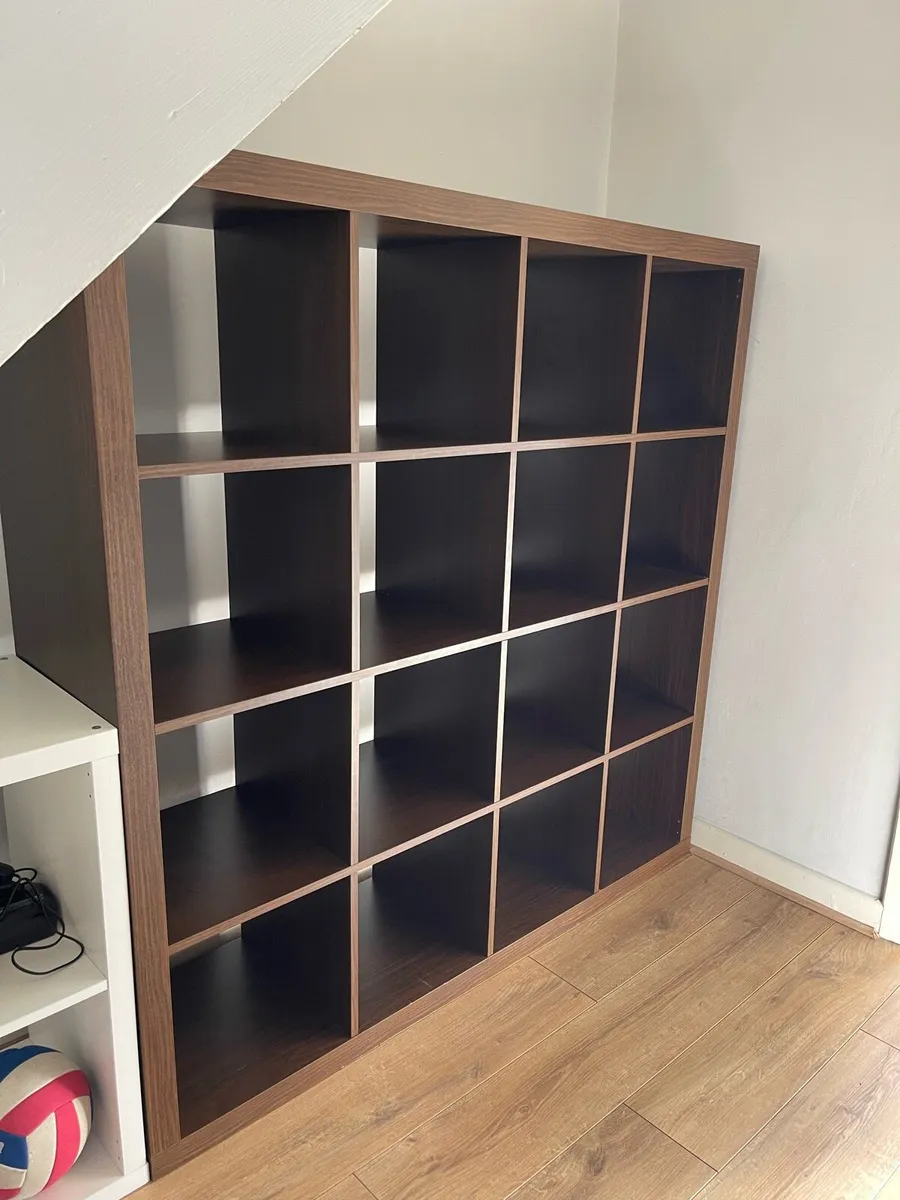 KALLAX Shelving unit, black-brown, 147x147cm - Image 1