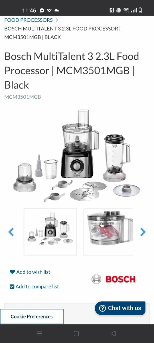 Bosch MultiTalent 3 2.3L Food Processor | MCM3501M - Image 1