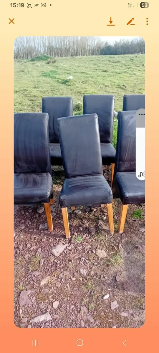 Solid table leather chair - Image 1