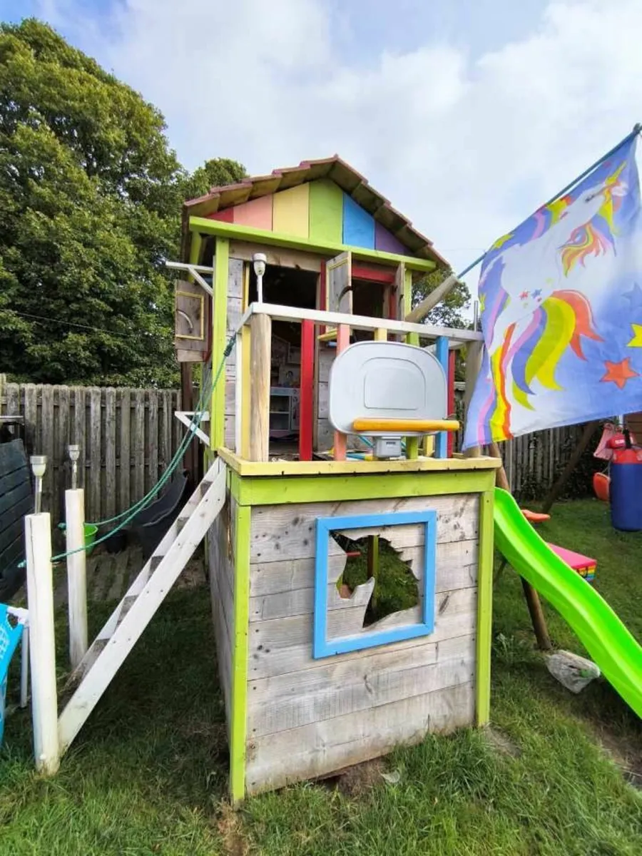 Kids Playhouse with balcony and swing BARGAIN - Image 1
