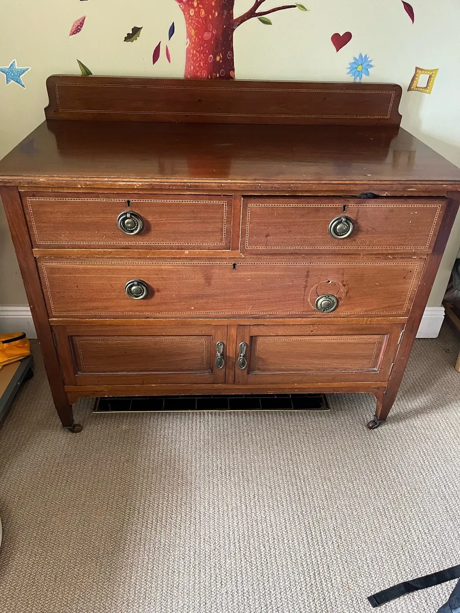 Mahogany dressing table and drawers antique - Image 3