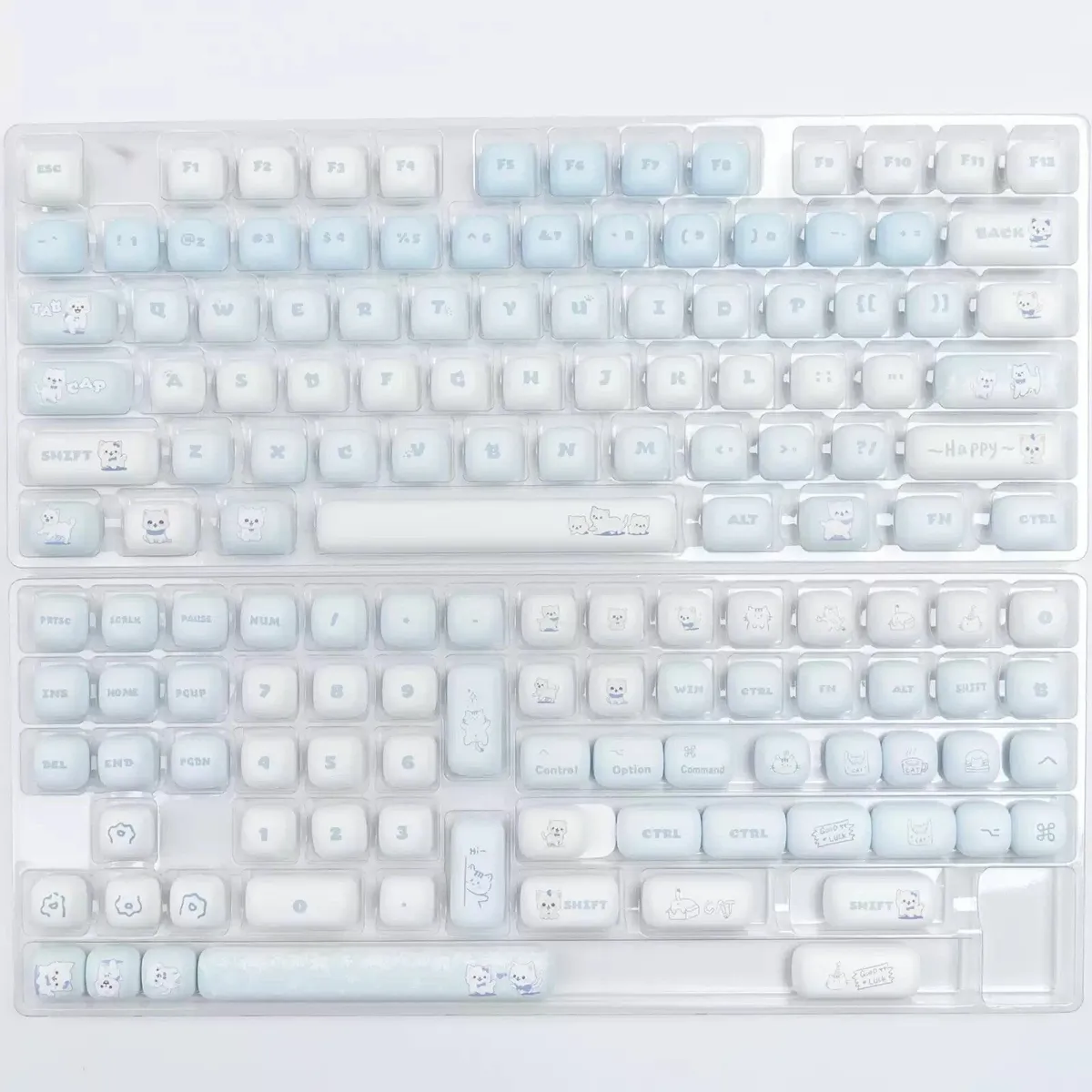 143 keys Blue Kitten Keycaps PBT MOG profile - Image 2