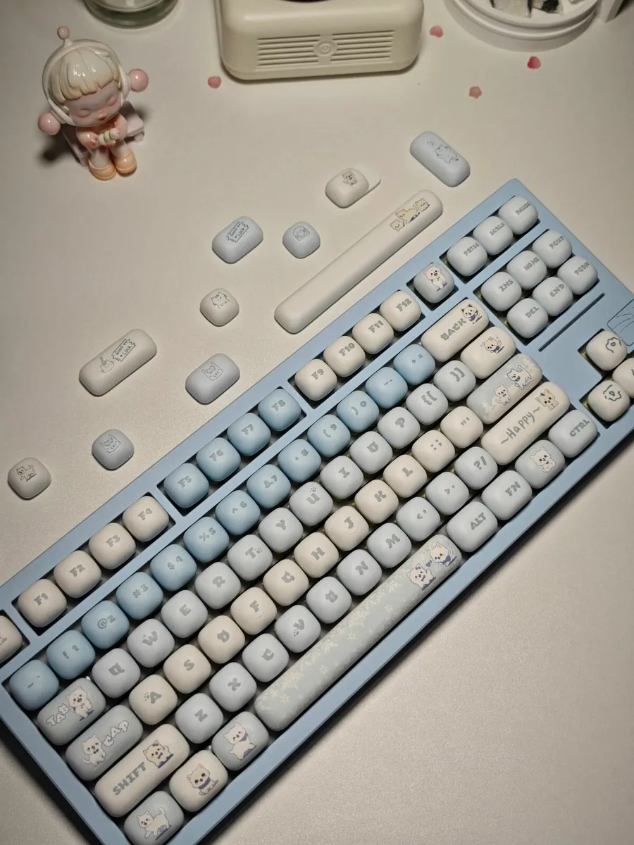 143 keys Blue Kitten Keycaps PBT MOG profile - Image 3